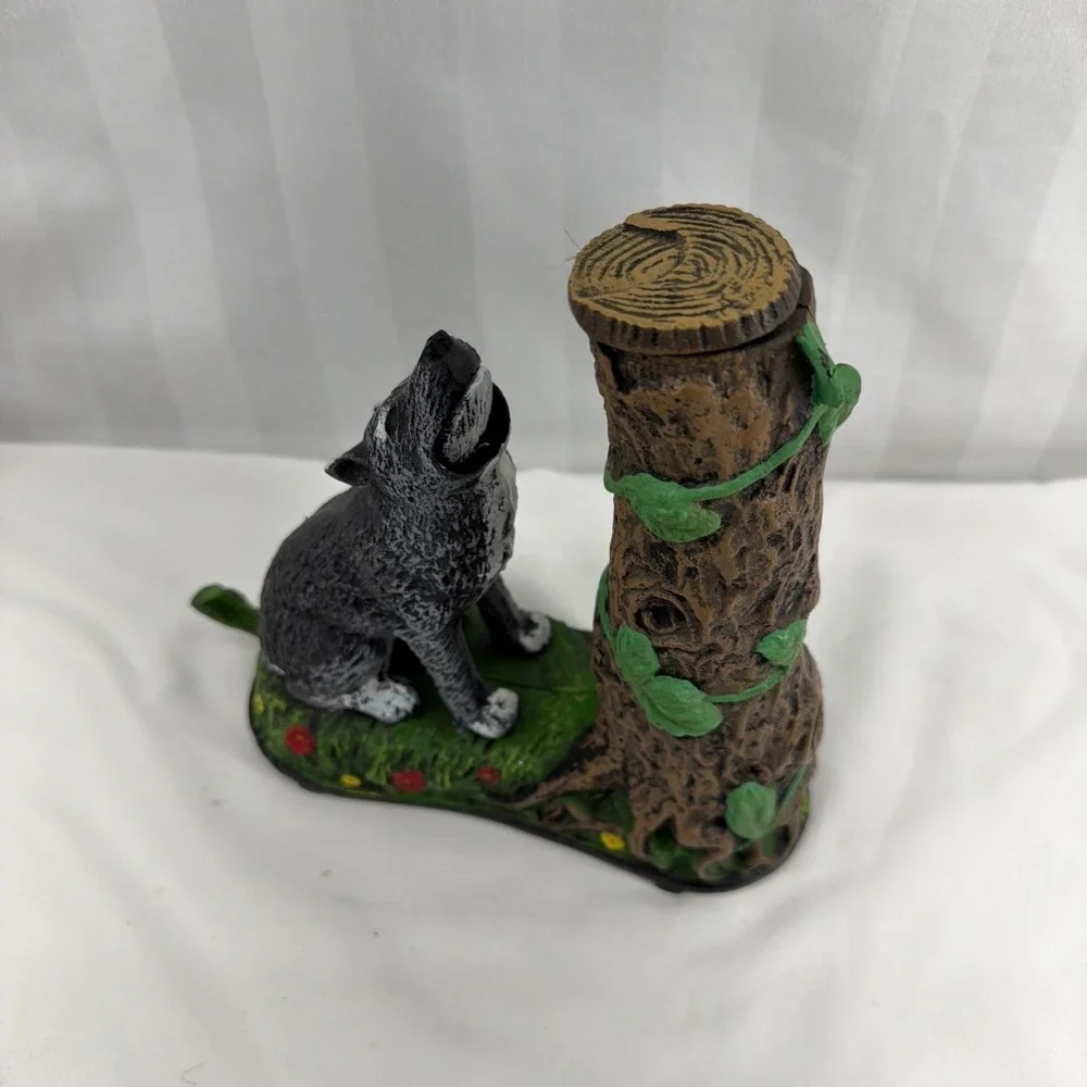 Wolf and Squirrel Cast Iron Mechanical Bank By Bits & Pieces